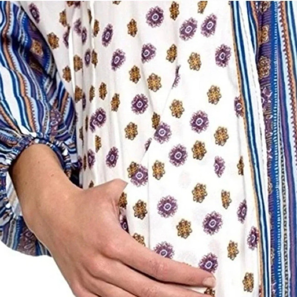 Free People Rain Shine Swing Dress Sz Small, Missing String To Lace Up - Picture 3 of 10